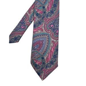 Woodward Multicolor Paisley Necktie Mens One Size Wool Made in Italy Formal Tie